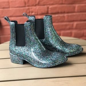 Jeffrey Campbell Stormy Glitter Rain Boots